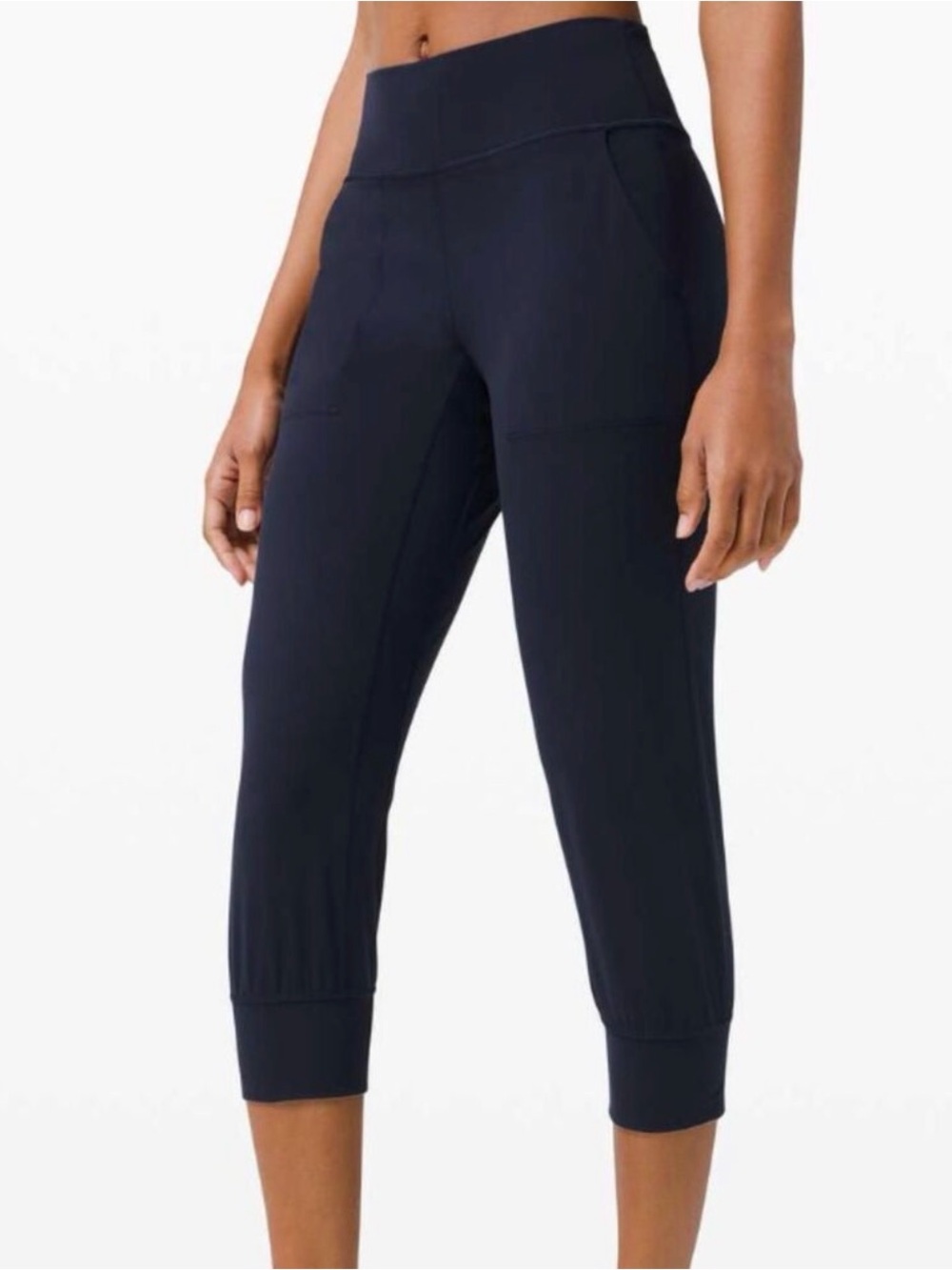 Lululemon High-Rise Black Crop Align Jogger Pants, 23” length, Size 2